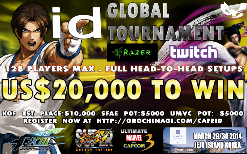 $20,000+ to win! #IGT2014 #SF4AE #KOFXIII #UMVC3