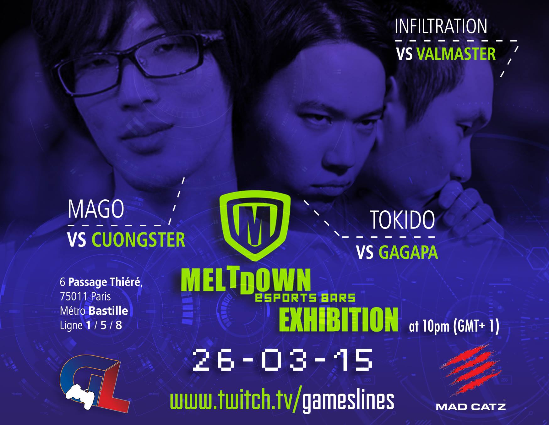 #Tokido streaming now #USF4 #Italy #IGT2015 Attendees #KOF #DOA #GGXRD